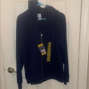 BNWT Member's Mark Navy Men’s Full Zip-Up Fleece Hoodie Size #M